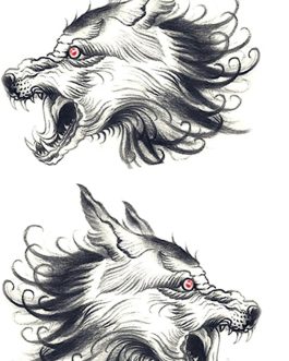 Tatuaż z wilkiem agresywny na rękę