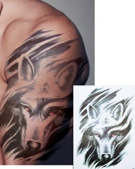 Tatuaż z wilkiem mroczny męski