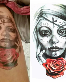 Tatuaż z kobietą muertos symboliczny