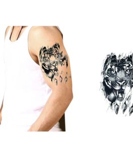 Tatuaż z tygrysem czarnobiały