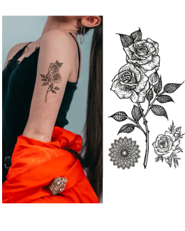 Mały tatuaż z różyczką kwiat mały