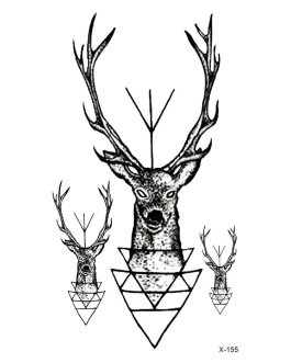 Mały tatuaż z jeleniem delikatny cienka kreska