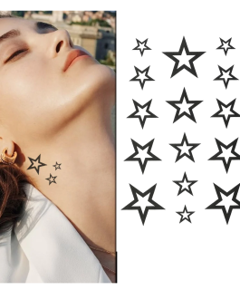 Tatuaż z gwiazdkami na szyję nadgarstek