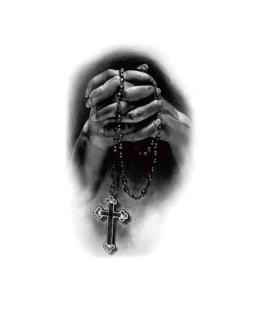 Tatuaż religijny różaniec modlitwa symboliczny