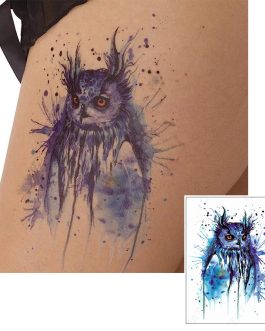 Tatuaż z niebieską sową