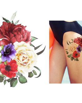 Damski tatuaż z kwiatami kolorowe róże