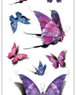 Mały tatuaż z motylkami kolorowymi komplet