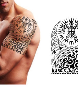 Męski tatuaż z tribalem na reke