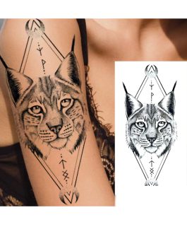Tatuaż z kotem delikatny wzór cienka kreska