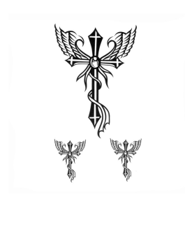 Mały tatuaż z krzyżem religijny wzór