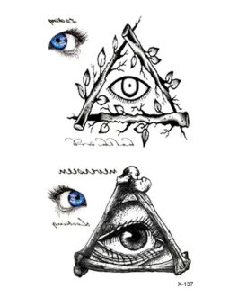 Tatuaż oko opatrzności Illuminati symobliczny
