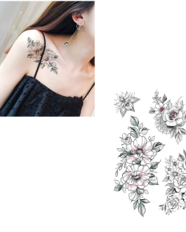 Tatuaż małe delikatne kwiaty boho