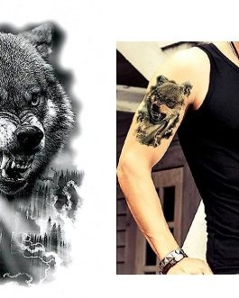 Tatuaż z wilkiem agresywny kły